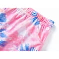 thumbnail image 6 of Beezizac Teen Girls Short Sleeve Tie Dye Blue & Coral Swirl Pajama PJ Set 2-Piece Outfit Big Kid Size 14, 6 of 7