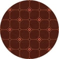 thumbnail image 1 of Ahgly Tapis Rond Lavable en Machine Intérieur Transitionnel Rouge Tomate, 5 Pieds Rond, 1 of 7