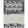 thumbnail image 3 of Nordic Comforter & Sham Bedding Set, Swedish Folk Art with Dalecarlian Horse Silhouettes and Ornate Flower Motifs, 3 pcs Duvet Set Microfiber Filling Quilt, 5 Sizes, Black and White, by Ambesonne, 3 of 4