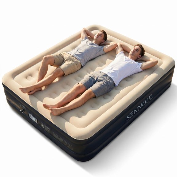Colchón Inflable SENNOUL Queen 41x152x203cm con Bomba 110V