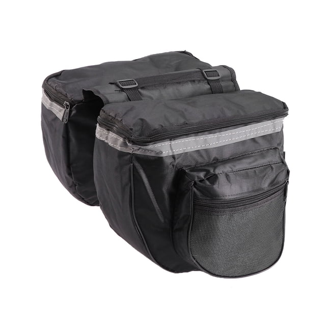 MasteelfCA Double Side Rear Back Bag Waterproof Mountain and Road Bike Tail Seat Bag(Complete Black, Double Packings without Label)