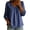 Navy, variant on Women's Tops Solid Crew Neck Three Quarter Sleeve Ruched Cuff Casual Blouse Top