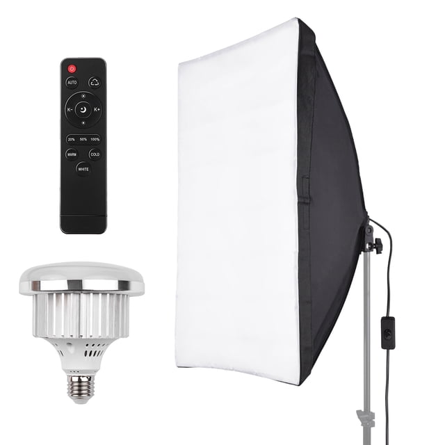 Kit de fotografía Studio Photography Light kit Softbox Lighting Set con 50x70cm Softbox + 45W 3200K-5600K Luz LED de temperatura bicolor + Control remoto para retrato de estudio Foto de producto Video Maboto Kit de fotografía