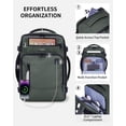 thumbnail image 5 of Business Computer Backpack for Men Travel Carry on Backpacks Fit 15.6" Laptop, Flight Approved Bag with 16 Pockets, Water Resistant Casual Daypack School College 25L, Green, 5 of 10