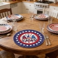 thumbnail image 4 of 4 Pcs 4th of July Patriotic Round Placemats,Independence Day Heat Resistant Vintage Gnome & Star Table Mats for Kitchen,Dining,Home Decor, 4 of 6