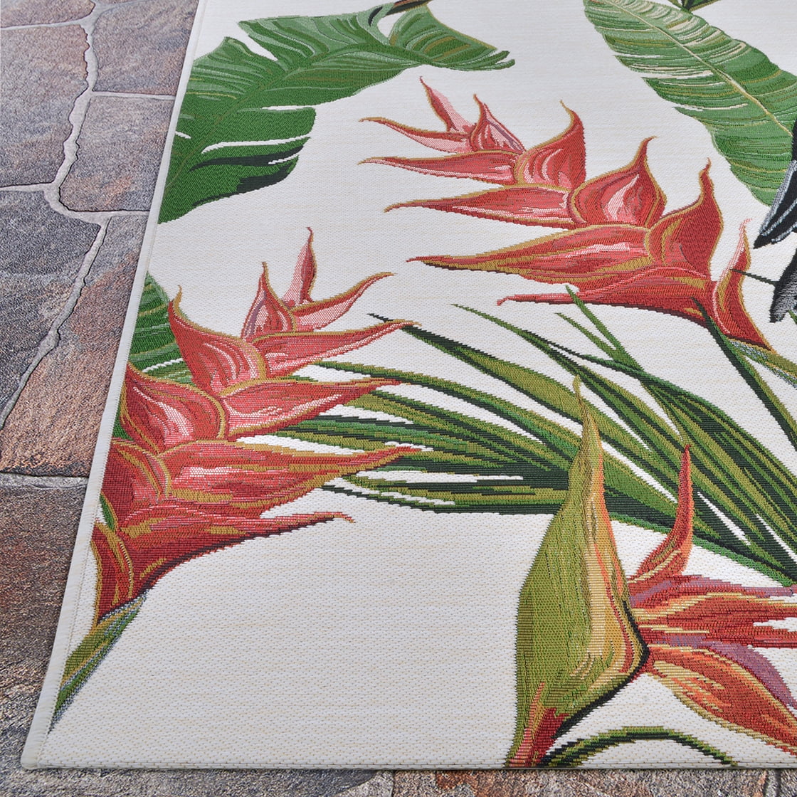 Couristan Dolce Toucans Indoor/Outdoor Area Rug, Ivory, 2'3" x 7'10" Runner