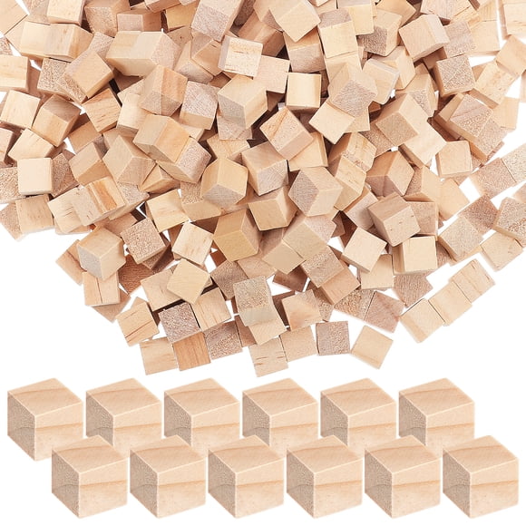 MIANGASTORE 500 Pcs Wood Blocks For Crafts Wooden Cubes Small Wooden Blocks Centimeter Cubes Blank Building Cubes Square Wood Pieces
