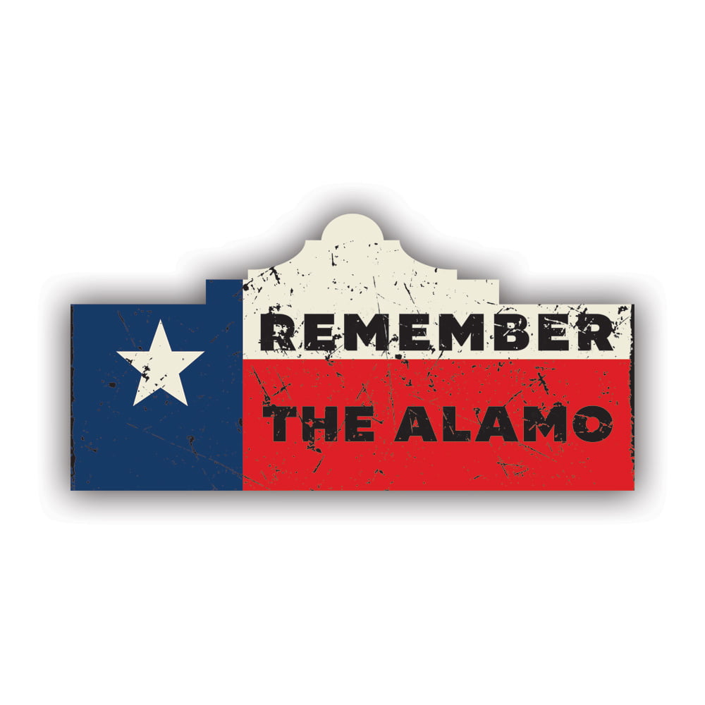 Vintage Remember The Alamo Sticker Decal Self Adhesive Vinyl