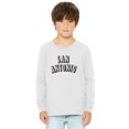 thumbnail image 1 of Daxton Youth Long Sleeve San Antonio Basic Tshirt - White Black, Small, 1 of 3