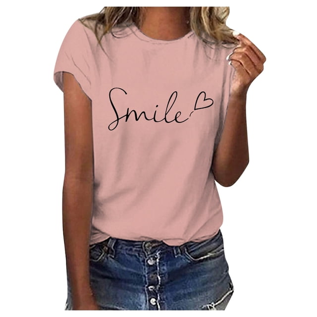 WEIYLL T-Shirt pour Femme Printemps à Imprimé Floral Manches Courtes T-Shirts Orange Tailles TG