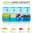 thumbnail image 3 of Weekly Pill Organizer 4 Times a Day, 7 Day Pill Box with 28 Compartments, Large Daily Medicine Planner Case with Detachable Daily Tray, Morning Noon Evening Bedtime Medication Dispenser, 3 of 7