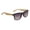 Black, variant on Rectangular Shaped Bamboo Temple Sunglasses with Brown or Black Frame (Black)