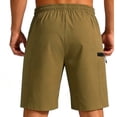 thumbnail image 4 of Hurxie Cargo Shorts for Men Hiking Shorts Summer Athletic Work Short with Zipper Pockets Running Travel Short Pants Khaki,S, 4 of 7