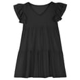 thumbnail image 6 of Young Adult Dresses Womens Summer Ruffle Sleeve Dress V Neck Vacation Beach Cute Short Sundress S-2XL Gift for Her, 6 of 9