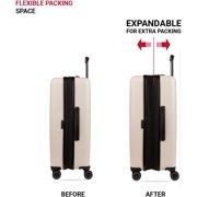 SwissGear 8020 Eclipse Hardside أمتعة قابلة للتوسيع مع عجلات دوارة ، كريم ، فحص كبير 27 بوصة