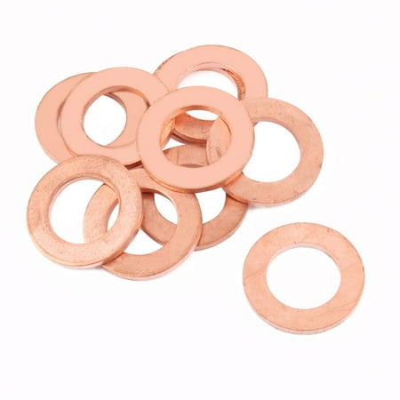 - Uxcell 24mm x 14mm x 2mm Flat Ring Copper Crush Washer Sealing Gasket Fastener (10-pack)