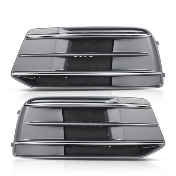 Pair Front Bumper Cover Grille Bezel Insert Black&Chrome Fit For 2018-2022 Audi Q5