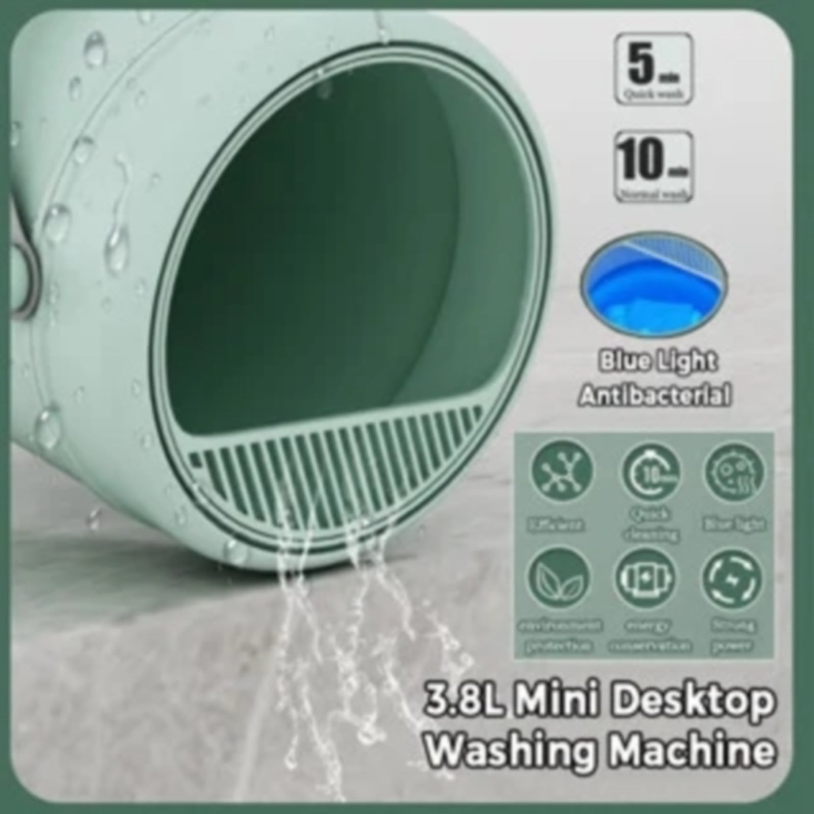 Xoxingysm Mini Washing Machine Mint Green,Mini Automatic Washing Machine Portable Socks and Underwear Washing Machine