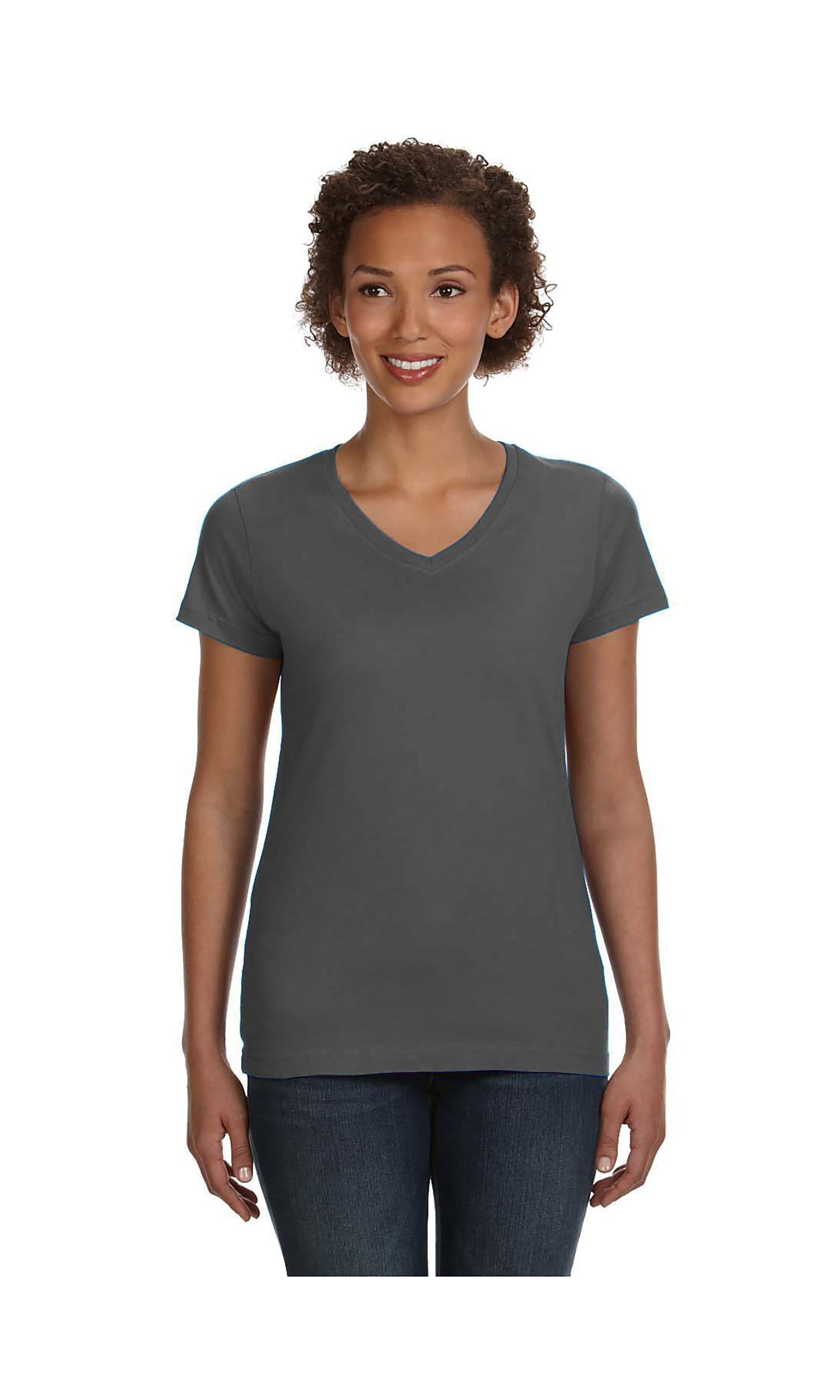 Ribbed V-Neck Jersey T-Shirt, Style 