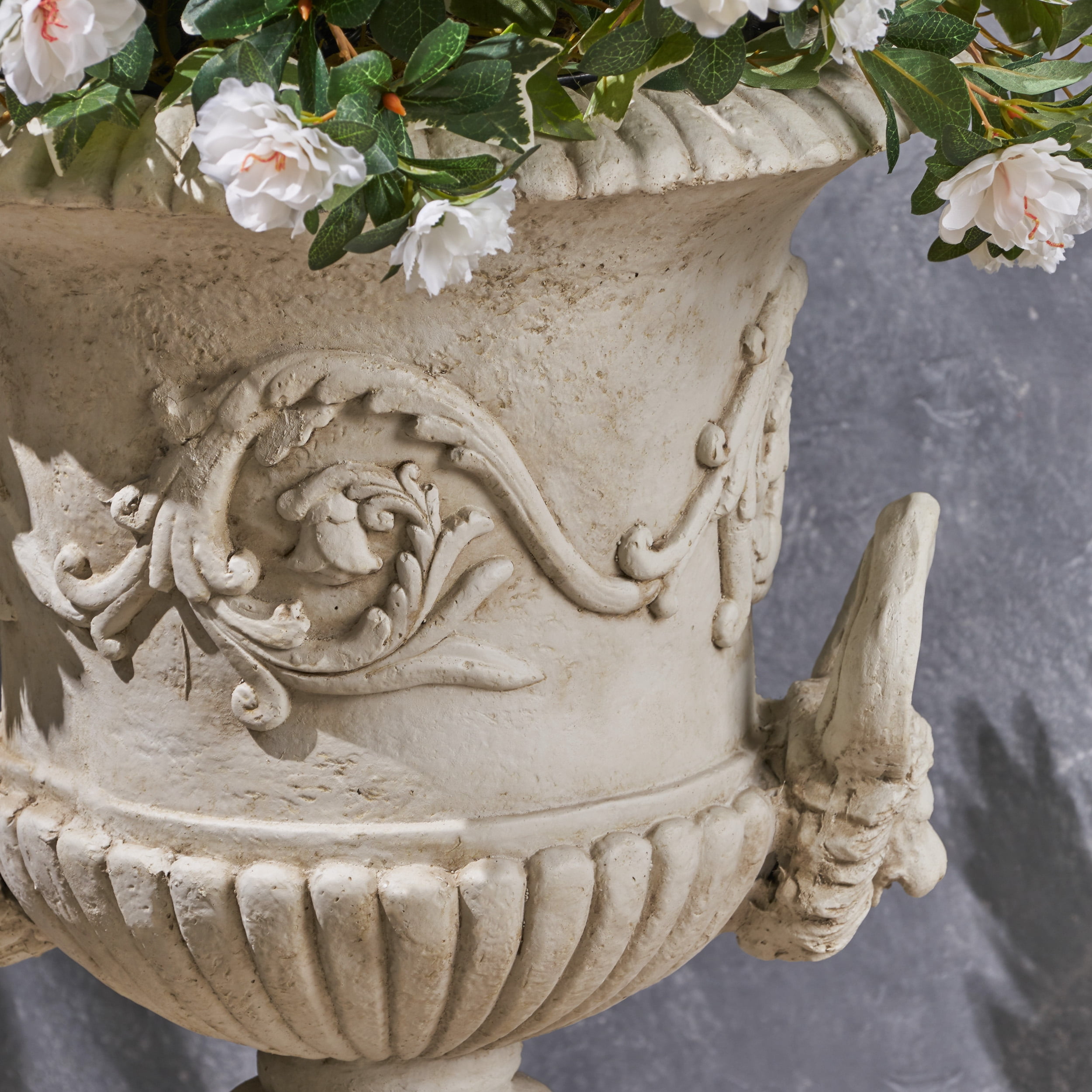 Alena Outdoor Light Weight Concrete Chalice Garden Urn