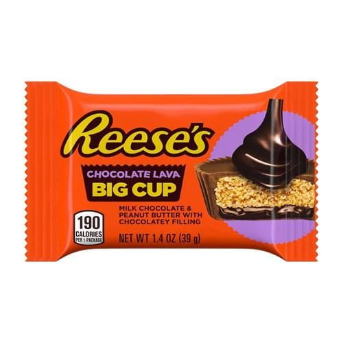 Reeses Big Cup Chocolate Lava Milk Chocolate Peanut Butter Cups, Candy Packs, 1.4 Oz (16 Count) Packaging May Vary