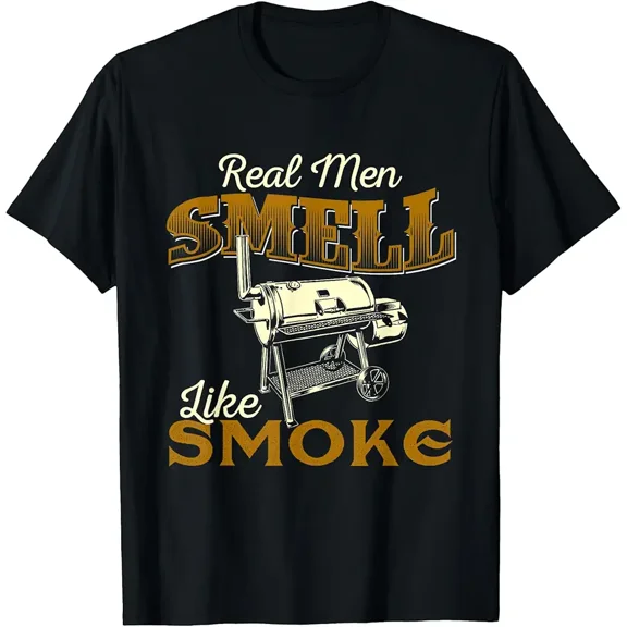 Funny BBQ Smoker Grill Pitmaster Gift for Men Short Sleeve Graphic T-Shirt