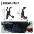 thumbnail image 4 of ZENART Foldable 3 Wheel Rollator Walker Lightweight for Seniors with 10" Wheel, Blue, 4 of 6