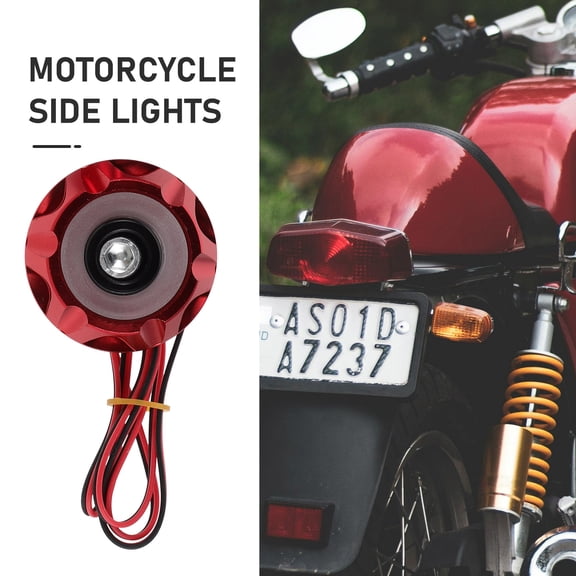 FUTUREORYY 2-Pack Red LED Motorcycle Side Marker Lights, Motorbike Auxiliary Running Lamps, Bike Lighting Replacement Accessory