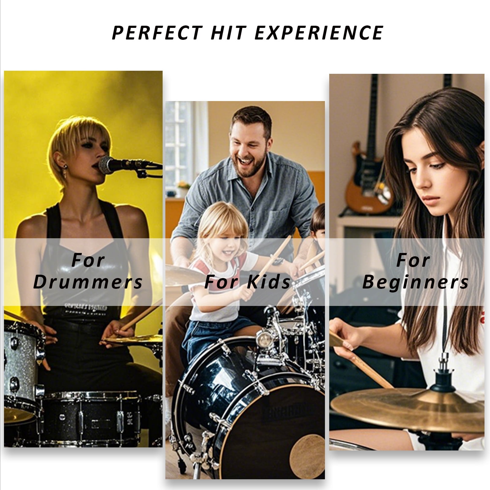 Vaisoeny Drum Sticks 7A, Nylon Tip Drum Sticks Set for Acoustic Drums or Electronic Drums, Oval Nylon Tip Oak Drumsticks for Drummers and beginners (12 Pair)