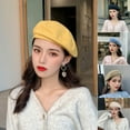 thumbnail image 2 of Fashion Woman Solid Color Girl Beret Beanie Cap Painter Summer Spring Sun Hat, 2 of 10