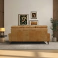 thumbnail image 6 of Modern Leather Incliner Sofa - 78.7" Waxy Tan Leather with Wood Frame for Comfortable Living Room Seating, 6 of 10
