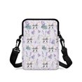 thumbnail image 2 of Psesaysky Rabbit Lavender Print Crossbody Shoulder Bag Polyester, 2 Zippers Adjustable Crossbody Cell Phone Purse for Unisex Daily Travel, 2 of 7