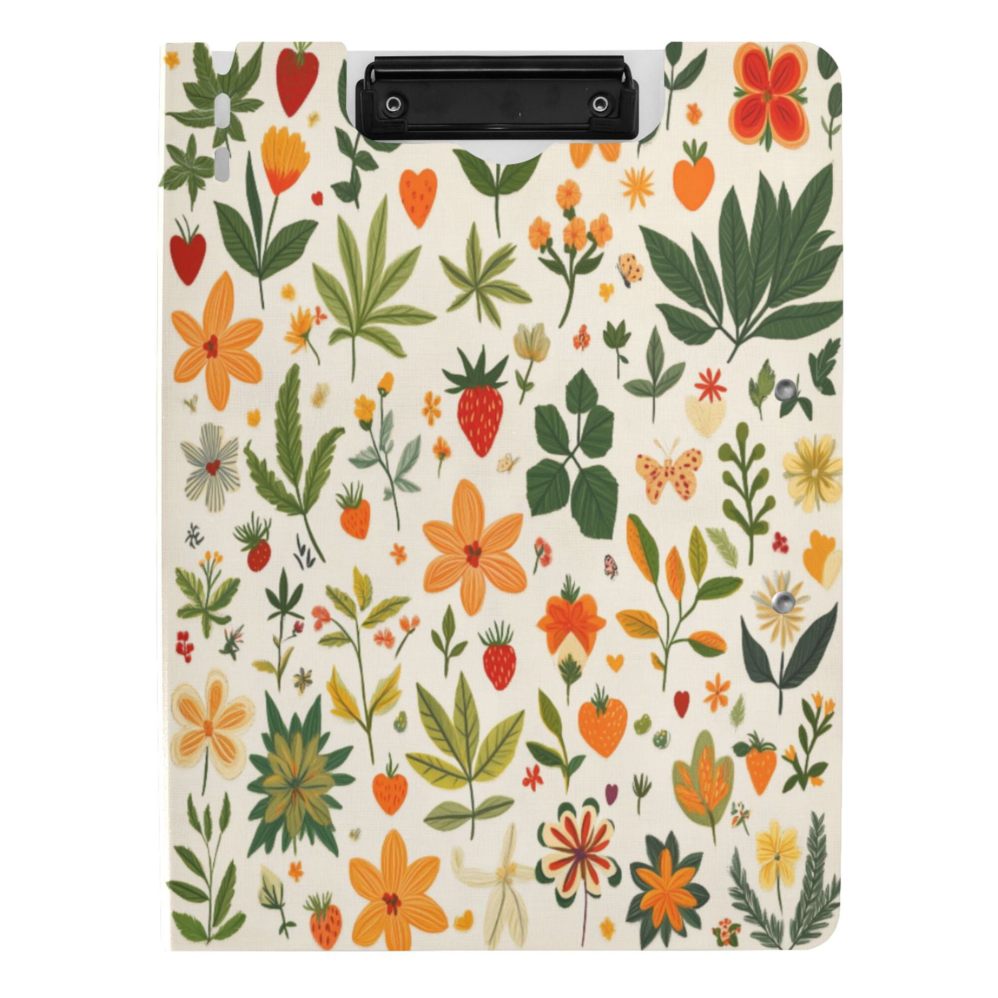 FORMRS A4 Clipboard Folder with Pen Holder Horizontal Foldable School Office Binder, Leaves Pattern