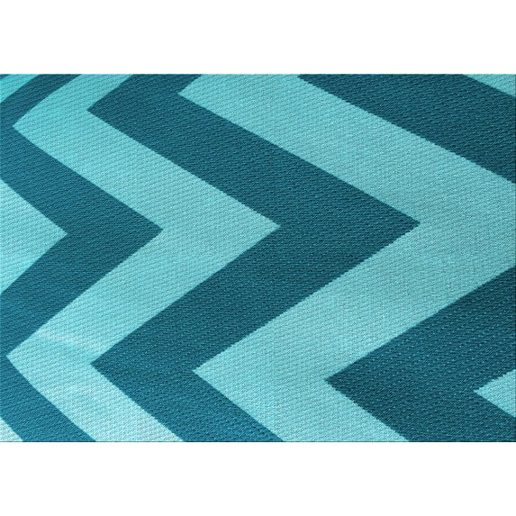 Ahgly Company Indoor Rectangle Patterned Dark Cyan Green Area Rugs, 7' x 10'