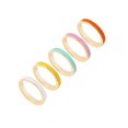 thumbnail image 1 of Juego De 5 Anillos Apilables De Bandas Coloridas Simples, Anillo De Aleación Simple Multicolor Para Mujeres, Niñas, Adolescentes, Conjuntos De Anillos Bohemios Para Nudillos Moyic AP006768-01, 1 of 6