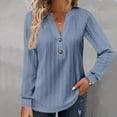 thumbnail image 4 of Fall Shirts for Women 2025 Solid Color Jacquard V-Neck Loose Fit Going Out Tops Blouse Long Sleeve Shirts for Women, 4 of 6