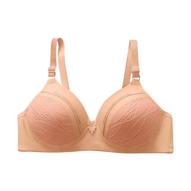 Kyusrd Full Coverage Bras For Women Adjustable Straps Lace Pattern Wireless Non-Steel Ring Push Up Breathable Bralette Underwear Plus Size Back Buckle Soft Comfortable Breastplate Underwear