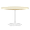 thumbnail image 2 of Modway Lippa 48" Round Modern Wood Dining Table in White and Brown, 2 of 8