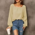 thumbnail image 2 of gakvbuo Fall Clothes For Women 2022 Trendy Business Casual Plus Size Tops For WomenWomens Fashion Solid Color Comfortable Loose T-Shirt Long Sleeves Blouse Casual Tops, 2 of 4