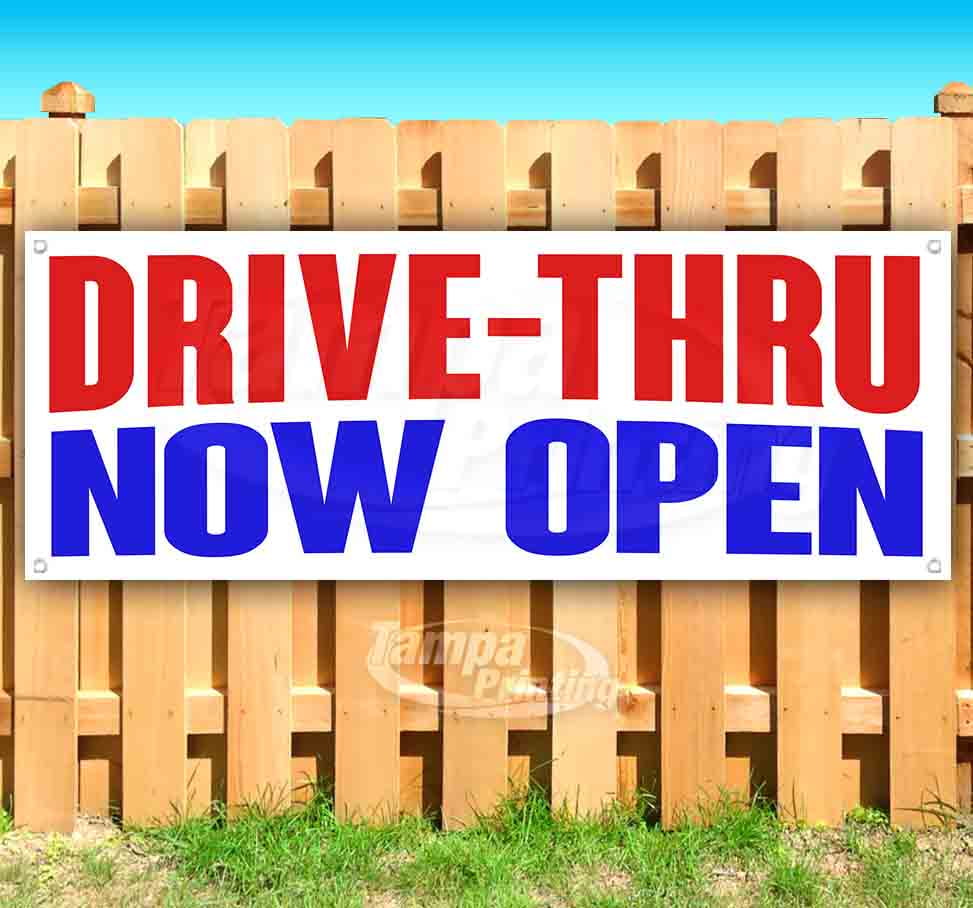 Many Sizes Available New Store Flag, Advertising Grocery Store Now Open Extra Large 13 oz Heavy Duty Vinyl Banner Sign with Metal Grommets