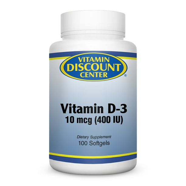 Vitamin D3 400 iu By Vitamin Discount Center 100 Softgels