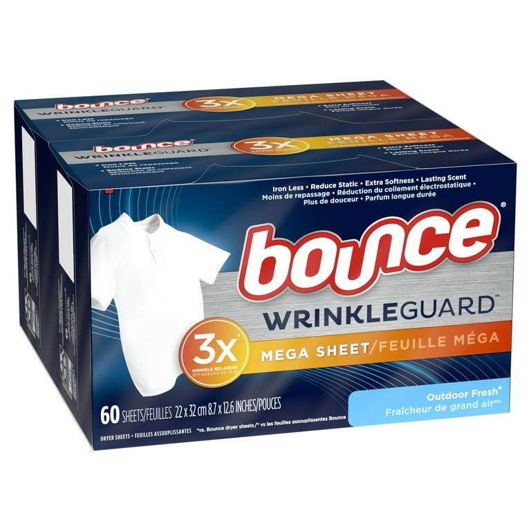 Bounce Dryer Sheets, Outdoor Fresh Scent Fabric Softener Sheets, Reduces  Static, Softens and Fights Wrinkles, 200CT 