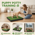 thumbnail image 5 of Dog Toilet Indoor Puppy Training Pad, Dog Potty Pet Training Grass Mat, Removable Waste Tray for Easier Clean Up, with 2 Pcs Artificial Turf, 25''x20'', 5 of 7