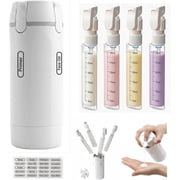 4 in 1 Travel Dispenser Bottle Set, 4 Pack 30ML Travel Size Containers for Toiletries, Leak Proof Refillable Travel Bottles for Shampoo, Lotion (White)