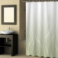 thumbnail image 2 of Fabric Shower Curtain Ombre Sage Green Modern Geometric White Striped Design Shower Curtains with 12 Hooks Waterproof Machine Washable Bath Curtains for Bathroom, 54 x 78in, 2 of 6