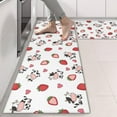 thumbnail image 2 of Kitchen Rugs Sets Of 2,White Cow Strawberry Heart Pattern Anti Fatigue Kitchen Mat Rugs Non Slip Washable,Decorative Kitchen Floor Mats for Kitchen,Sink,Laundry,17"X47", 2 of 5