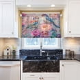 thumbnail image 6 of BZSMCE Set of 2 Pieces Kitchen Window Curtain Fashion Butterflies Colorful Birds Flowers Printed 27x24in/27x36in, 6 of 9