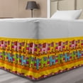 thumbnail image 1 of Elephant Nursery Bed Skirt, Funky Floral Eastern Elephants Colorful Hand Drawn Fantasy, Elastic Bedskirt Dust Ruffle Wrap Around for Bedding Decor, 4 Sizes, Multicolor, by Ambesonne, 1 of 2