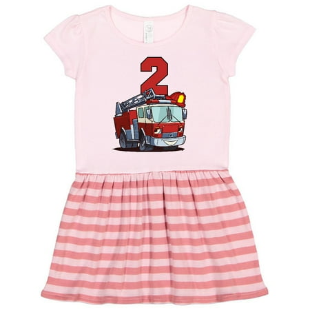 

Inktastic 2nd Birthday Fire Truck Gift Toddler Girl Dress