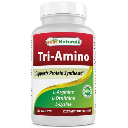 Best Naturals Tri-Amino with L-Arginine, L-Ornithine, L-Lysine 120 (Best Time To Take Arginine)
